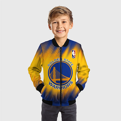 Детский бомбер Golden State Warriors / 3D-Черный – фото 3
