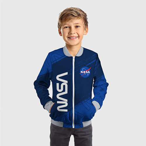 Детский бомбер NASA НАСА / 3D-Серый – фото 3