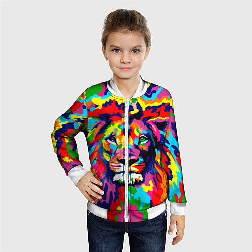 Детский бомбер Лев Artistic Art / 3D-Белый – фото 4