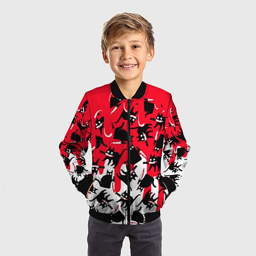 Детский бомбер WHAT CAT / 3D-Черный – фото 3