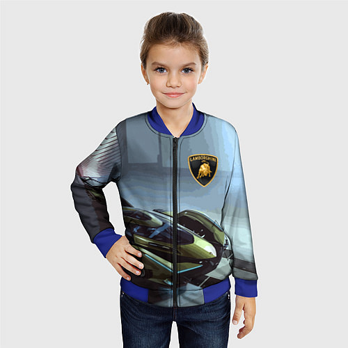 Детский бомбер Lamborghini - motorsport extreme / 3D-Синий – фото 4