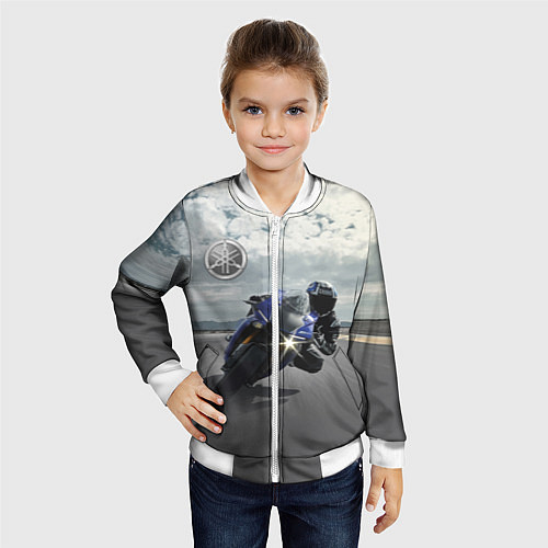 Детский бомбер Yamaha / 3D-Белый – фото 4