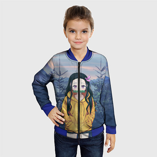 Детский бомбер Незуко / 3D-Синий – фото 4