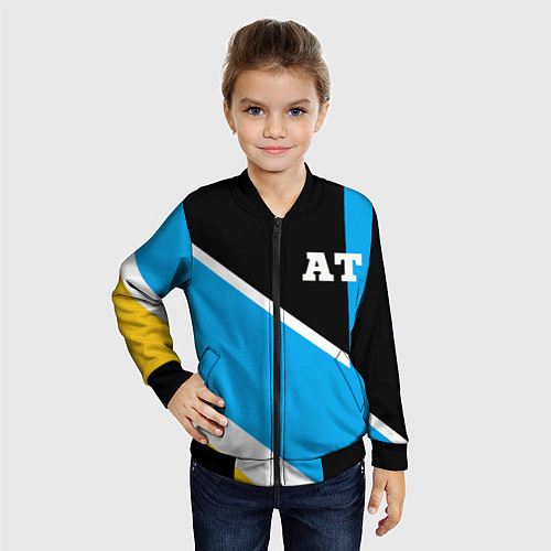 Детский бомбер Athletic team blue / 3D-Черный – фото 4