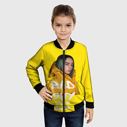 Бомбер детский Billie Eilish Билли Айлиш, цвет: 3D-черный — фото 2
