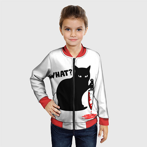 Детский бомбер What Cat / 3D-Красный – фото 4