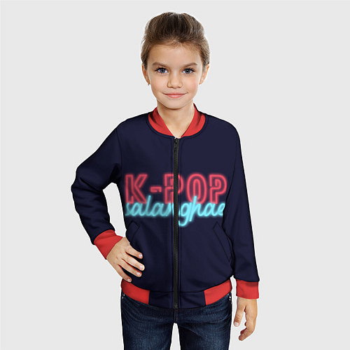 Детский бомбер LOVE K-POP / 3D-Красный – фото 4