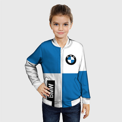 Детский бомбер BMW / 3D-Белый – фото 4