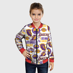 Бомбер детский LAKERS LOGO, цвет: 3D-красный — фото 2