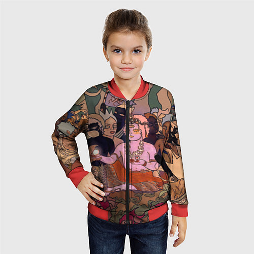Детский бомбер BRING ME THE HORIZON ART / 3D-Красный – фото 4