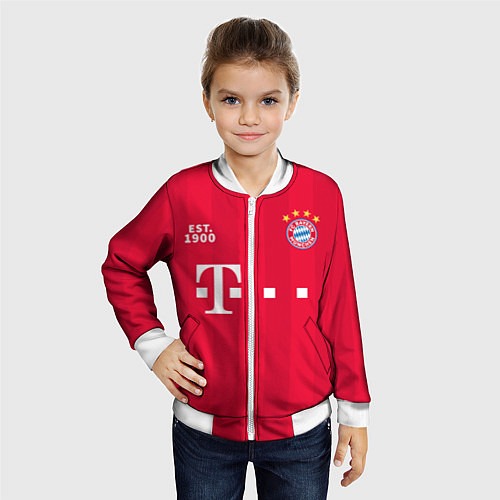 Детский бомбер BAYERN 2021 - ДОМАШНЯЯ / 3D-Белый – фото 4