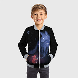 Бомбер детский Лиса и ее дух, цвет: 3D-серый — фото 2