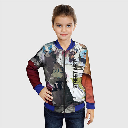 Детский бомбер Street art / 3D-Синий – фото 4
