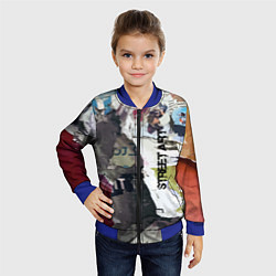 Бомбер детский Street art, цвет: 3D-синий — фото 2