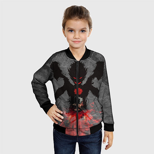 Детский бомбер Черный клевер / 3D-Черный – фото 4