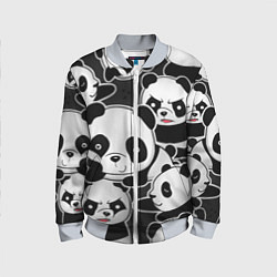Бомбер детский Смешные панды, цвет: 3D-серый