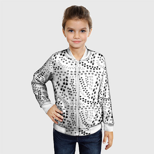 Детский бомбер Дорожки из следов / 3D-Белый – фото 4