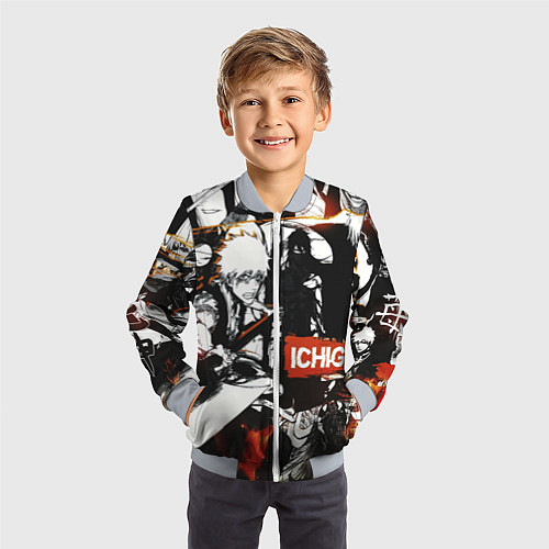 Детский бомбер Bleach Блич Ичиго Курасаки / 3D-Серый – фото 3