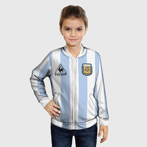 Детский бомбер Diego Maradona 10 Автограф / 3D-Белый – фото 4