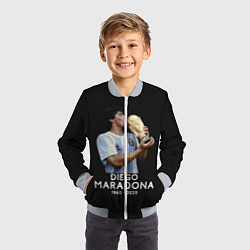 Бомбер детский Diego Maradona, цвет: 3D-серый — фото 2