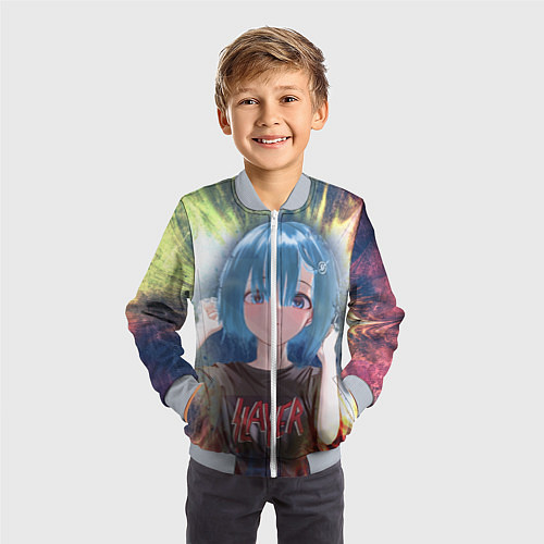 Детский бомбер Rem Slayer / 3D-Серый – фото 3