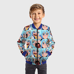 Бомбер детский Аква Коносуба Aqua Konosuba, цвет: 3D-синий — фото 2