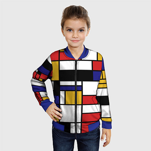 Детский бомбер Color blocking / 3D-Синий – фото 4