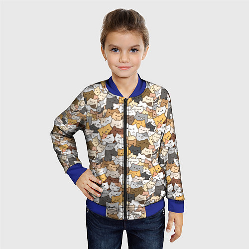 Детский бомбер Котики муркотики / 3D-Синий – фото 4