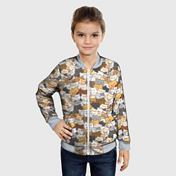 Бомбер детский Котики муркотики, цвет: 3D-серый — фото 2