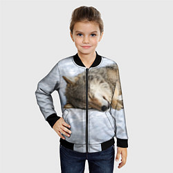 Бомбер детский Спящий Волк, цвет: 3D-черный — фото 2