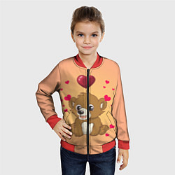 Бомбер детский Медвежонок, цвет: 3D-красный — фото 2