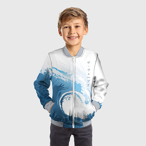 Детский бомбер WAVE ВОЛНЫ / 3D-Серый – фото 3