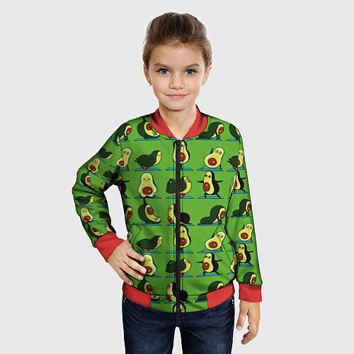 Детский бомбер Авокадо Зарядка / 3D-Красный – фото 4