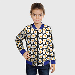 Бомбер детский Яичница, цвет: 3D-синий — фото 2