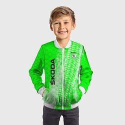 Бомбер детский SKODA, цвет: 3D-белый — фото 2