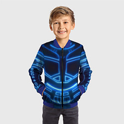 Бомбер детский Неоновая броня Neon Armor, цвет: 3D-синий — фото 2