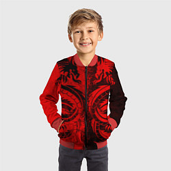 Бомбер детский BLACK RED DRAGONS TATOO, цвет: 3D-красный — фото 2