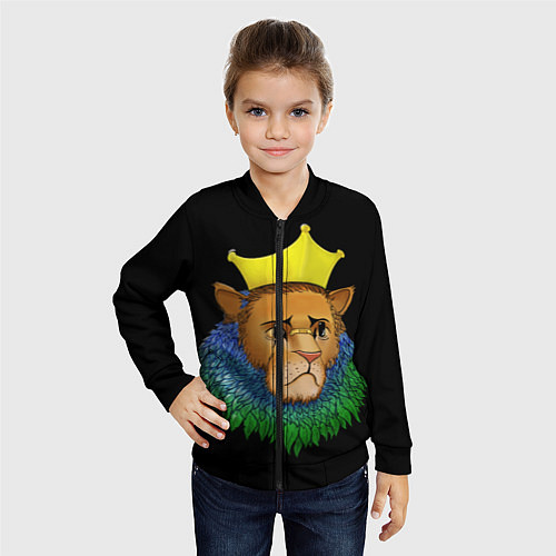 Детский бомбер Lion art / 3D-Черный – фото 4