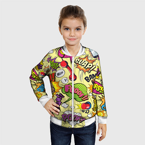 Детский бомбер Комикс / 3D-Белый – фото 4