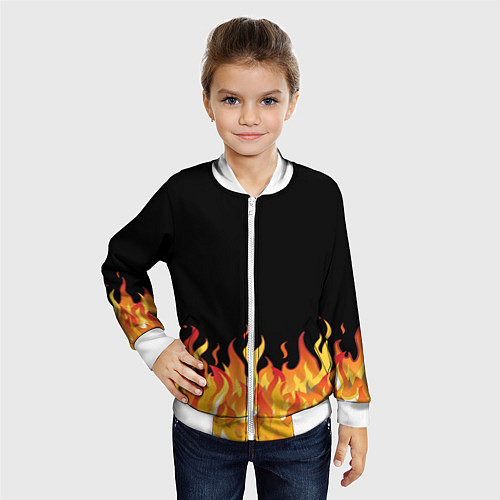 Детский бомбер ОГОНЬ И НИЧЕГО ЛИШНЕГО / 3D-Белый – фото 4
