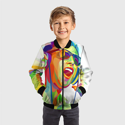 Детский бомбер Слушаем Музыку / 3D-Черный – фото 3