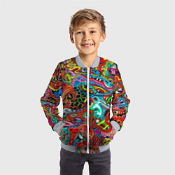 Бомбер детский Яркая абстракция bright abstraction, цвет: 3D-серый — фото 2