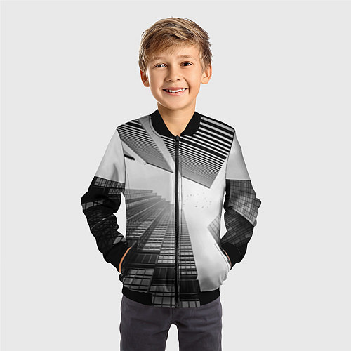 Детский бомбер Минимализм / 3D-Черный – фото 3