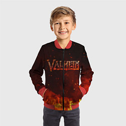 Бомбер детский Valheim огненный лого, цвет: 3D-красный — фото 2