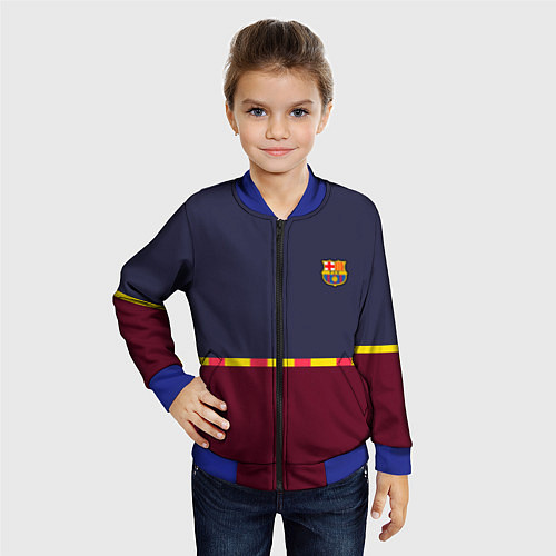 Детский бомбер FC Barcelona Flag and team Logo 202122 / 3D-Синий – фото 4
