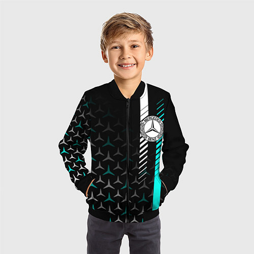 Детский бомбер МЕРСЕДЕС AQUA BLACK GRADIENT / 3D-Черный – фото 3