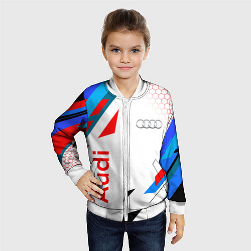 Детский бомбер AUDI АУДИ SPORT / 3D-Белый – фото 4