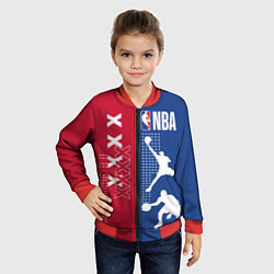 Бомбер детский NBA, цвет: 3D-красный — фото 2