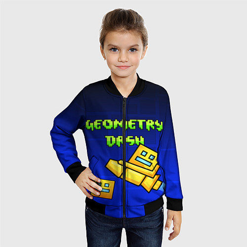 Детский бомбер Geometry Dash / 3D-Черный – фото 4
