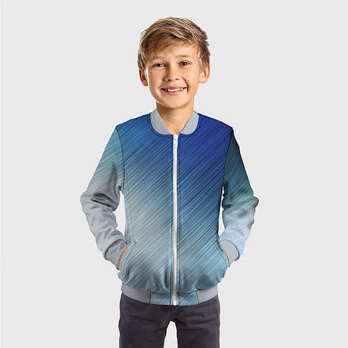 Детский бомбер Текстура Оттенки льда / 3D-Серый – фото 3